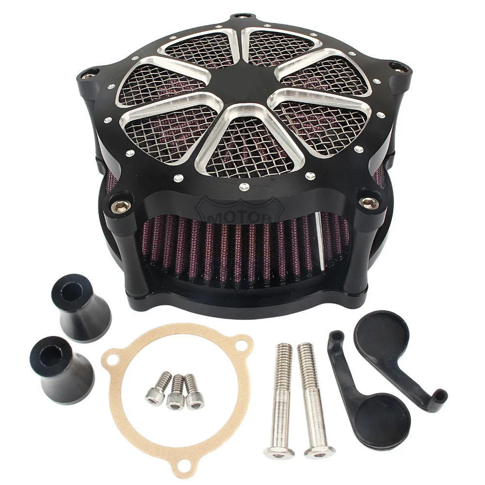 Мотоцикл воздушный фильтр Venturi Cut очиститель Впускной системы для Harley Touring Electra Street Glide Tri 2008- Softail Dyna FXD