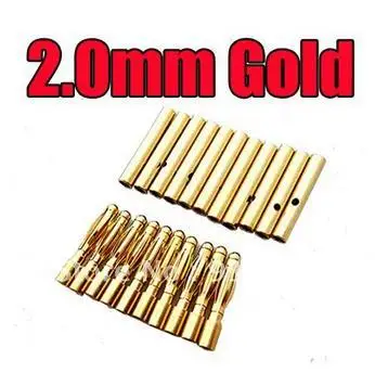 200 pairs/lot 2.0mm 2mm Gold Bullet Connector plug Lipo RC battery Plugs GOLDEN Airplane wholesale | Игрушки и хобби