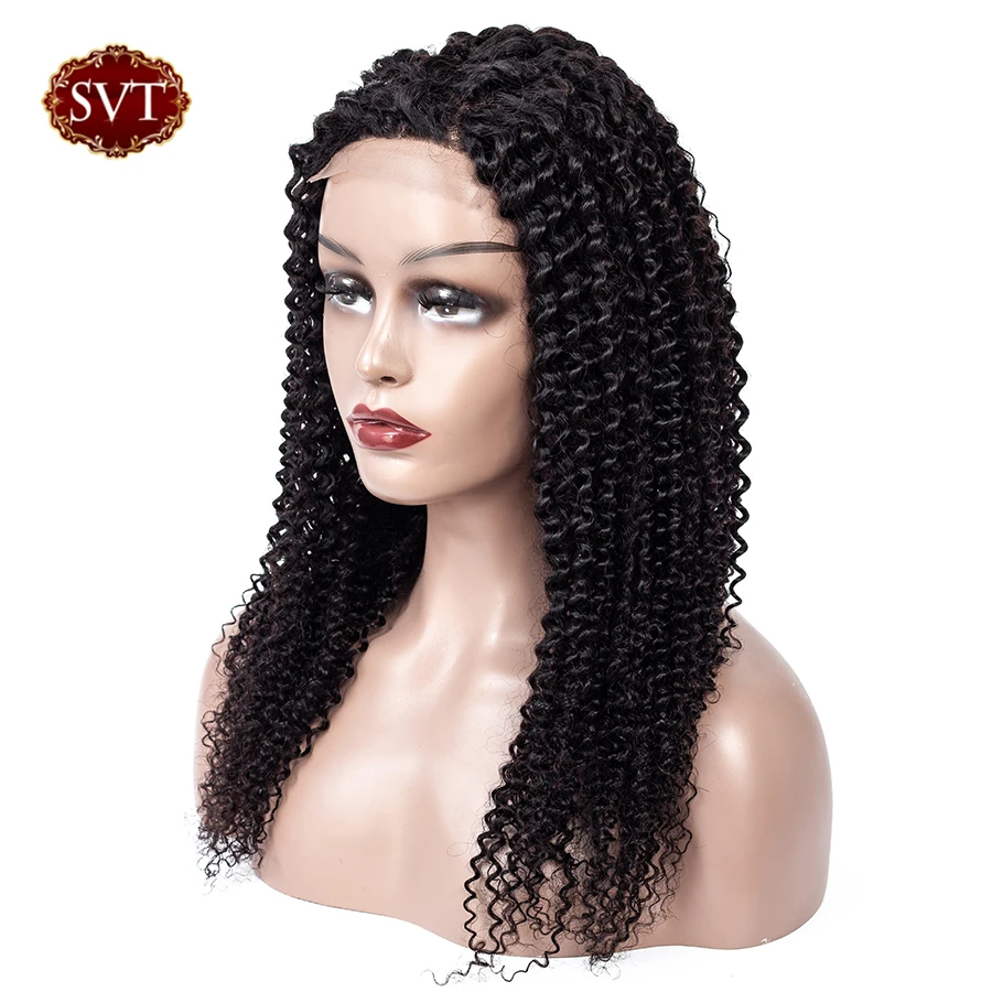 SVT волосы монгольская причудливая завивка человеческих волос парики Remy 4*4