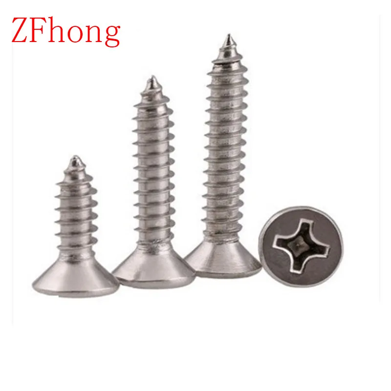 

200pcs m1 m1.2 m1.4 m1.7 m2 stainless steel 304 flat countersunk head self tapping screw