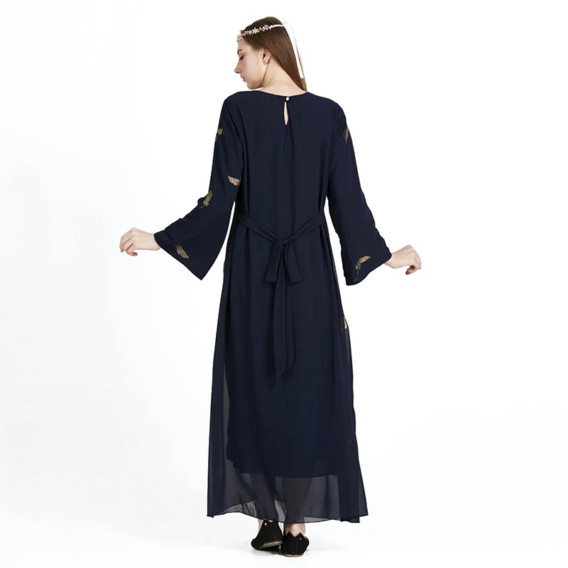 Новая мода мусульманских Абаи хлопок исламский Костюмы Vestido женский халат