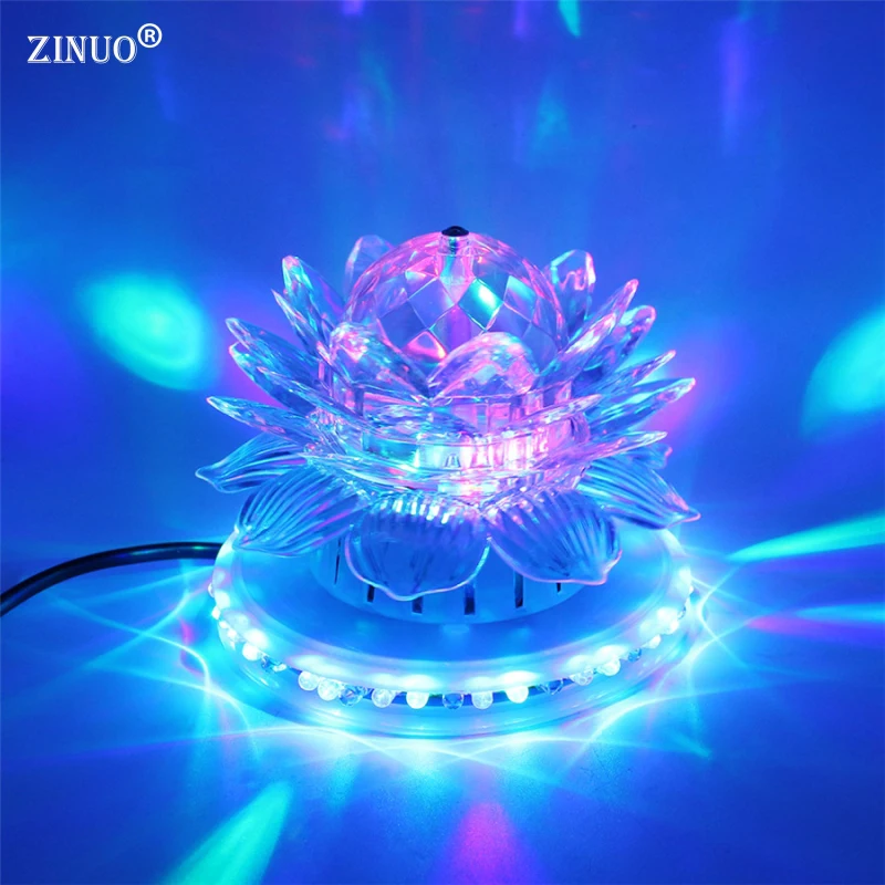 ZINUO RGB светодиодный светильник для сцены, вечерние, с автоматическим вращением, хрустальный магический шар, Подсолнух, сценический светильник, лампа, диско-клуб, DJ светильник