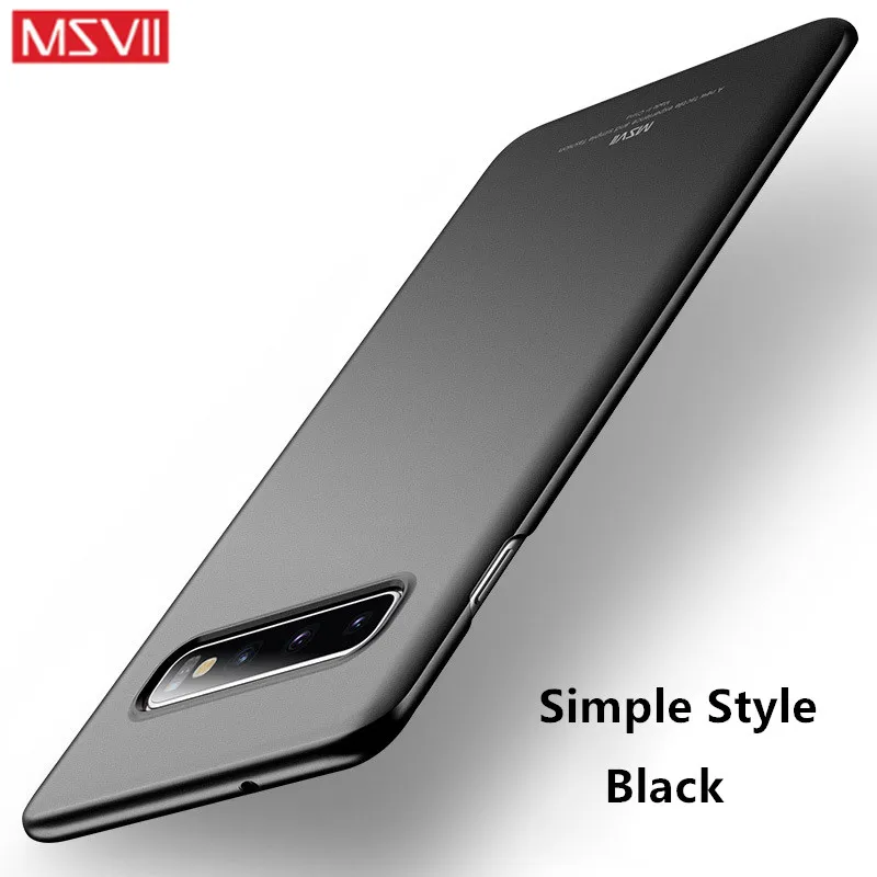 Simple Black Для samsung Galaxy S10 чехол MSVII тонкий PC матовый полный защитный чехол для samsung S10 E Plus чехол S10E S 10 чехол для телефона s - Цвет: Simple Black