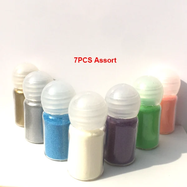Mixed 7 colors DIY порошок для тиснения Металлизированные краски глянцевый золотистый Серебристый 10 мл украшения для скрапбукинга - Цвет: Mixed 7 colors