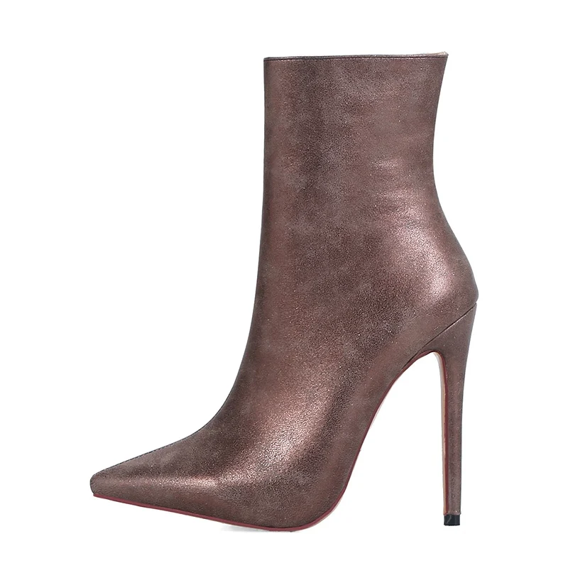 Tuyoki Plus Size 31-45 Women High Heels Boots Zipper Shoes Woman Fur Warm Winter Ankle Shine Fashion Ladies | Обувь