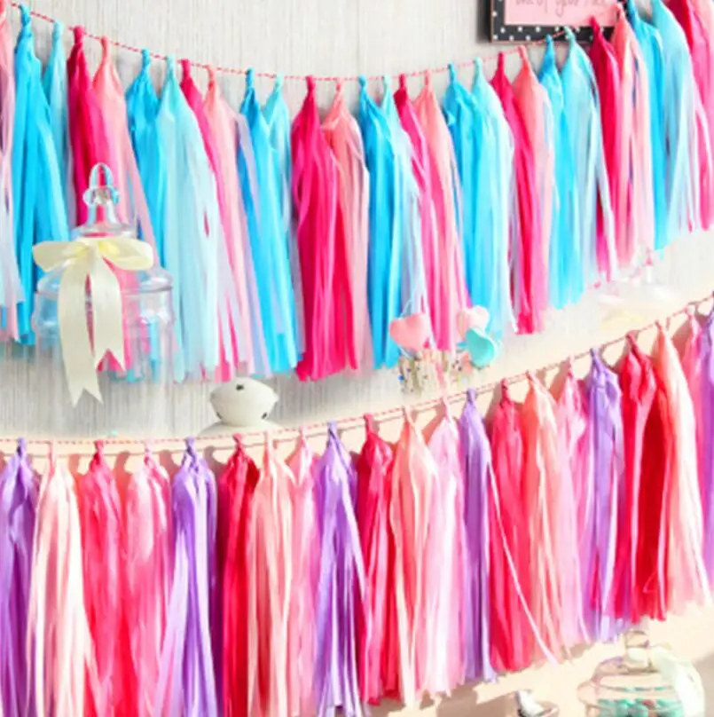 5 шт./компл. папиросная бумага кисточка Гирлянда Свадьба День рождения украшение