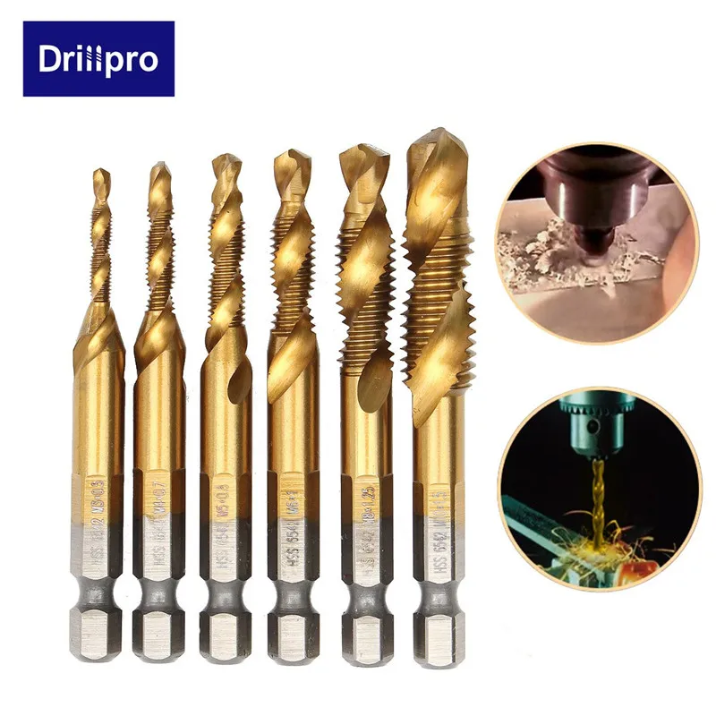 Drillpro Hss Сверло комбинированное сверло Зенковка набор титановый винт кран сверло набор Высокое качество