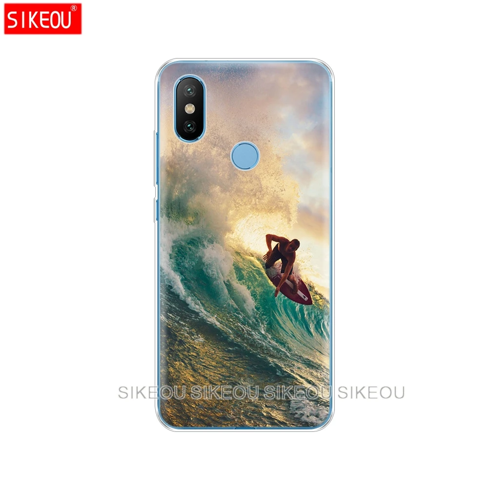 Силиконовый чехол для Xiaomi Mi 8 8SE A1 A2 5 5S 5X 6 Mi5 MI6 NOTE 3 MAX Mix 2 2S с морской волной серфинга
