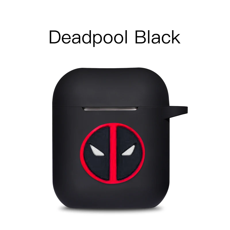 Deadpool Мягкие силиконовые bluetooth наушники чехол с героями мультфильмов Marvel для Apple AirPods ультра-тонкий милый защитный чехол для AirPods зарядная коробка - Цвет: Deadpool