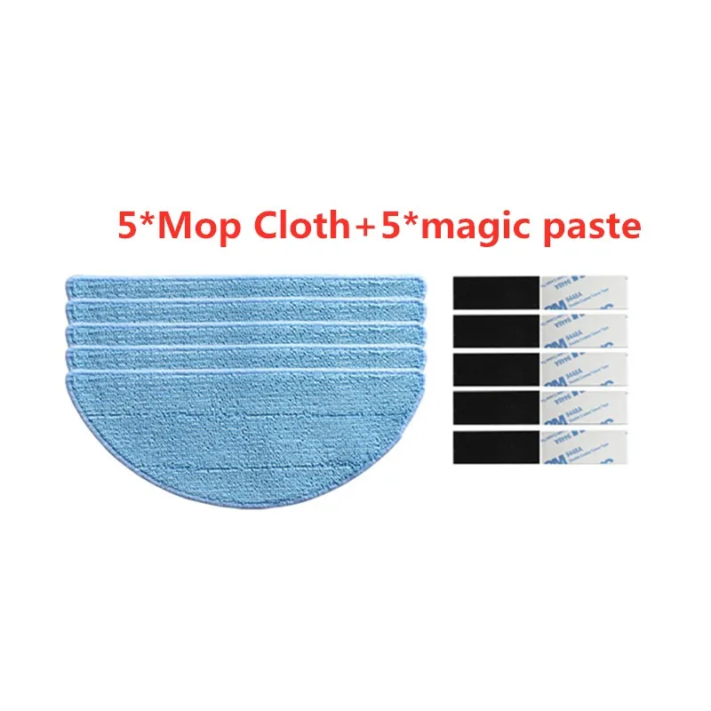 5 mop 5 magic paste Робот-пылесос HEPA фильтр, боковая щетка для швабры комплект запасных частей для chuwi ilife V50 v5 v5 pro x5 v5s v3 v5pro аксессуары - Цвет: 5 mop 5 magic paste