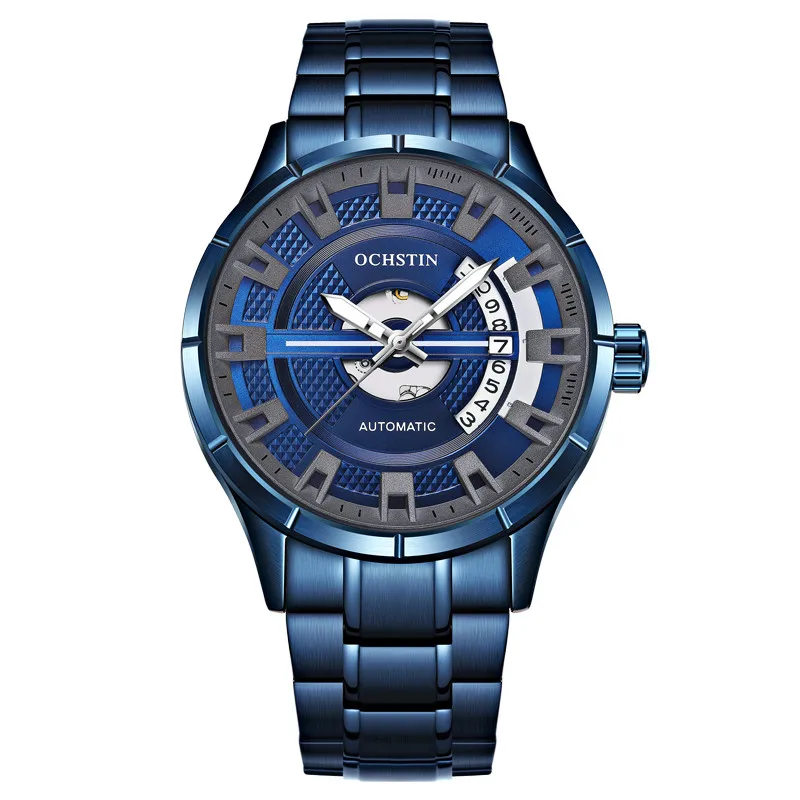 OCHSTIN спортивные дизайнерские часы мужские часы Топ бренд класса люкс Montre Homme Часы Мужские автоматические часы с скелетом - Цвет: blue 2023