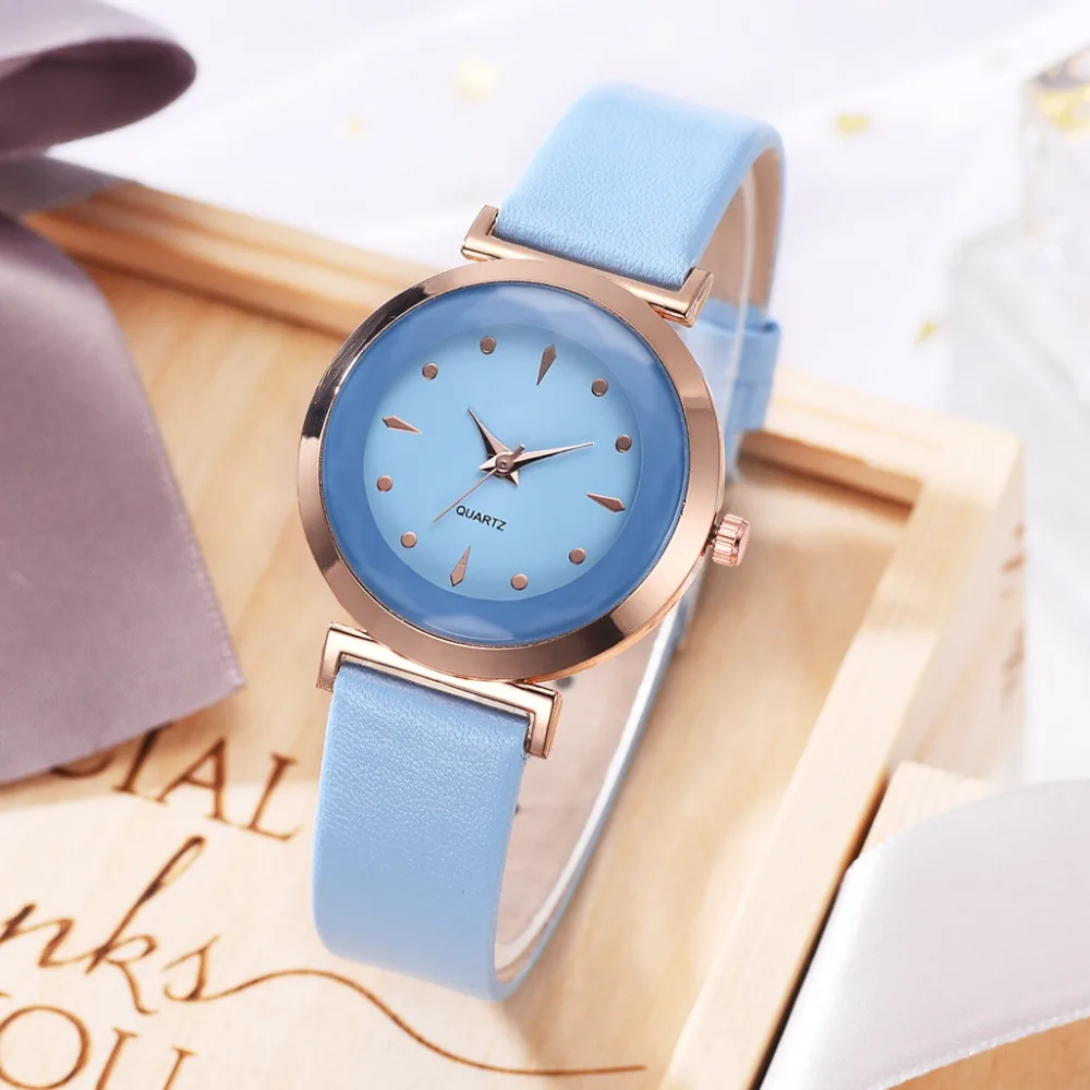Женские часы модный кожаный браслет женские спортивные кварцевые montre femme reloj mujer