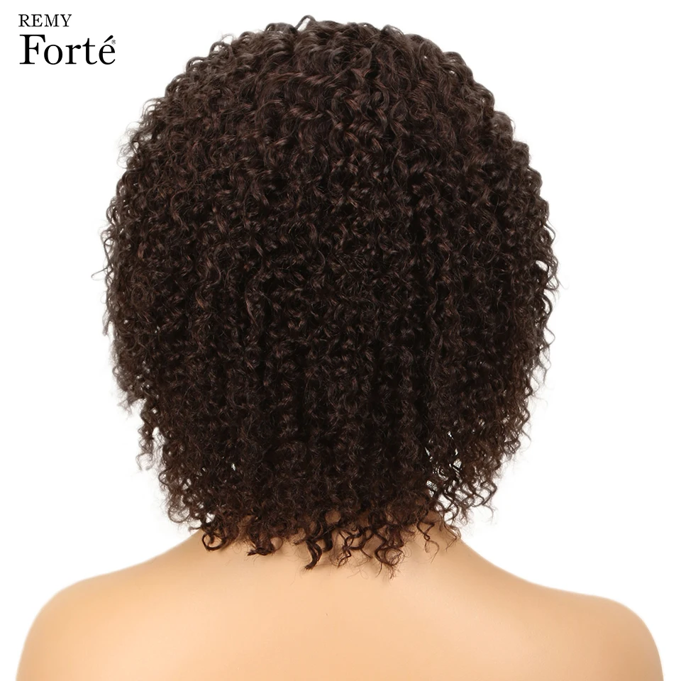 Парики из натуральных волос Remy Forte Короткие вьющиеся человеческие волосы парик
