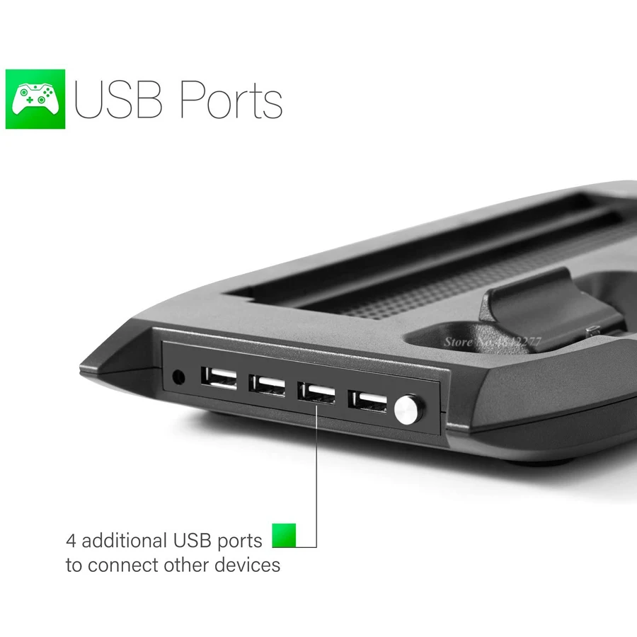 Вертикальная подставка 4 в 1 для Xbox one S порта USB концентратора охлаждающий