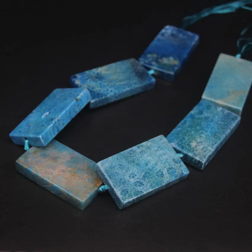 7 шт./нить прямоугольная плита большого размера бусины синие коралловые