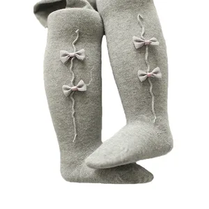 Детские осенне-зимние чулки с бантом для девочек, одежда для маленьких девочек, колготки, колготки для девочек, крошечная хлопковая одежда для девочек 2 лет