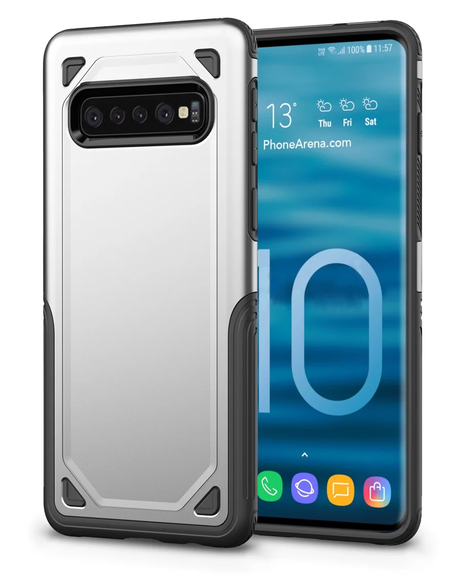 IQD чехол для samsung Galaxy S10e S10 S9 S8 Plus Note 9 8 чехол тонкий Гибридный ТПУ противоударный резиновый защитный чехол для телефона - Цвет: Silver