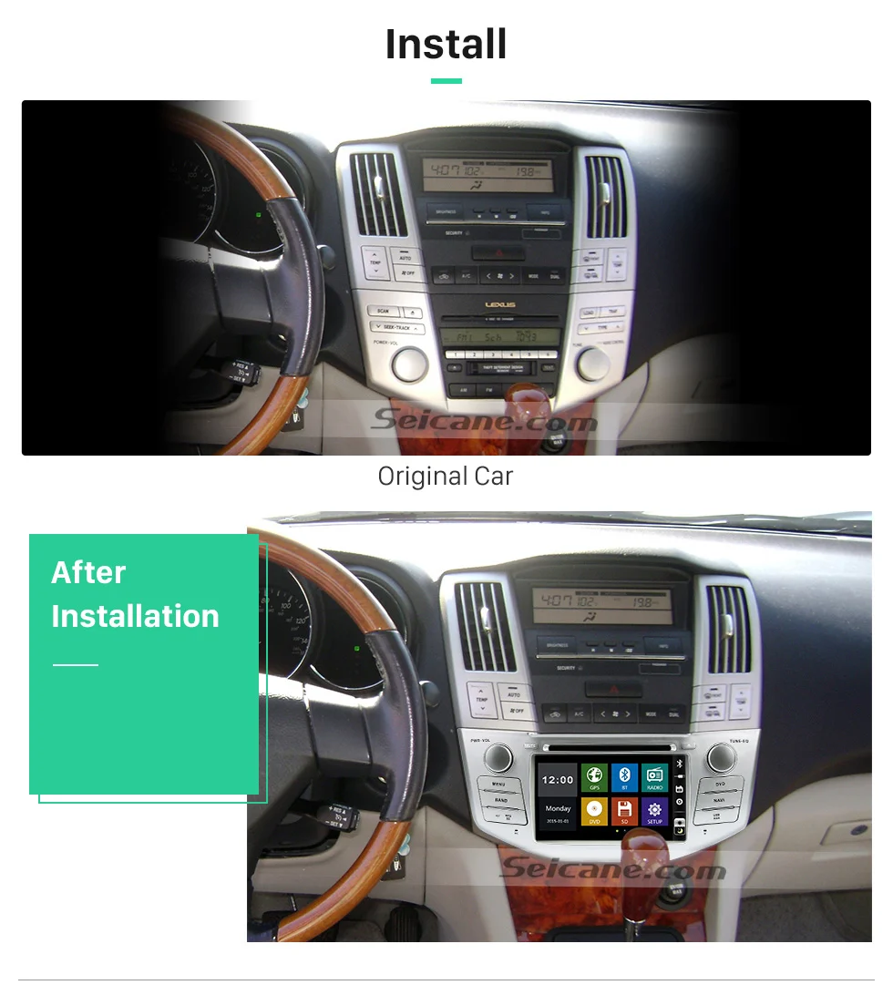 Seicane 2 din " автомобильный dvd-плеер для 2004-2012 Toyota Harrier gps навигация Поддержка bluetooth Камера заднего вида цифровой ТВ USB SD