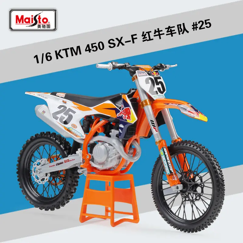 Number 25 1 шт. Maisto 1:6 KTM 450 SX-F литая металлическая модель спортивный гоночный мотоцикл модель для коллекционной - Цвет: Number 25