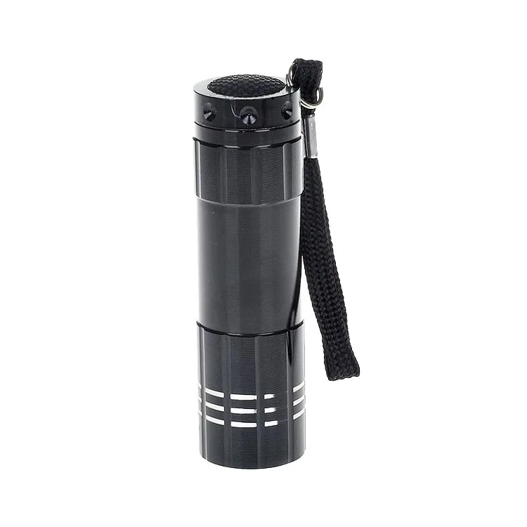 Светодиодная УФ вспышка фиолетового цвета 9 светодиодов 1 режим мини вспыфонарь с