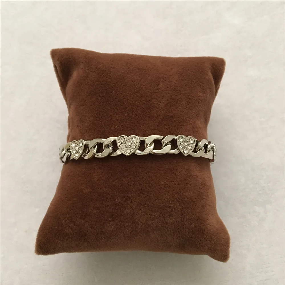 Родиевое покрытие Любовь сердце цепочка браслет - Окраска металла: Родиевое покрытие