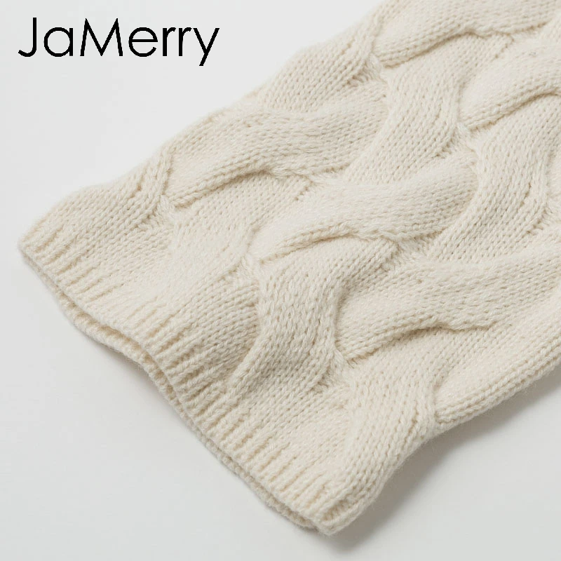 JaMerry, винтажный, элегантный, водолазка, женский, вязаный свитер, пуловер, с длинным рукавом, Повседневные свитера, женский, на осень и зиму, джемпер