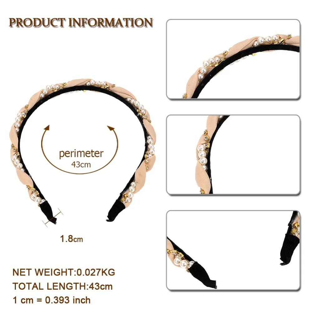 Best lady Trendy Handmade Simulated Pearls Hairband for Women Cute Girls Hair Jewelry Black Beige Korean Headband Wholesale | Украшения и