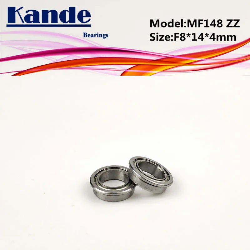 Kande подшипники 10 шт. MF148ZZ MF148Z MF148 ZZ Миниатюрный фланцевый подшипник F8x14x4mm|Валы| |