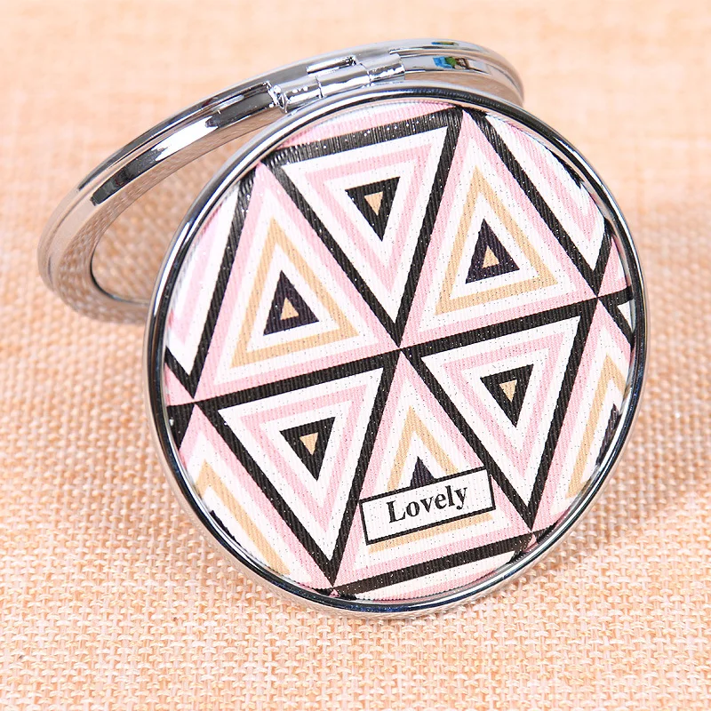 CN-RUBR геометрический узор маленькие круглые зеркала искусственной кожи складной