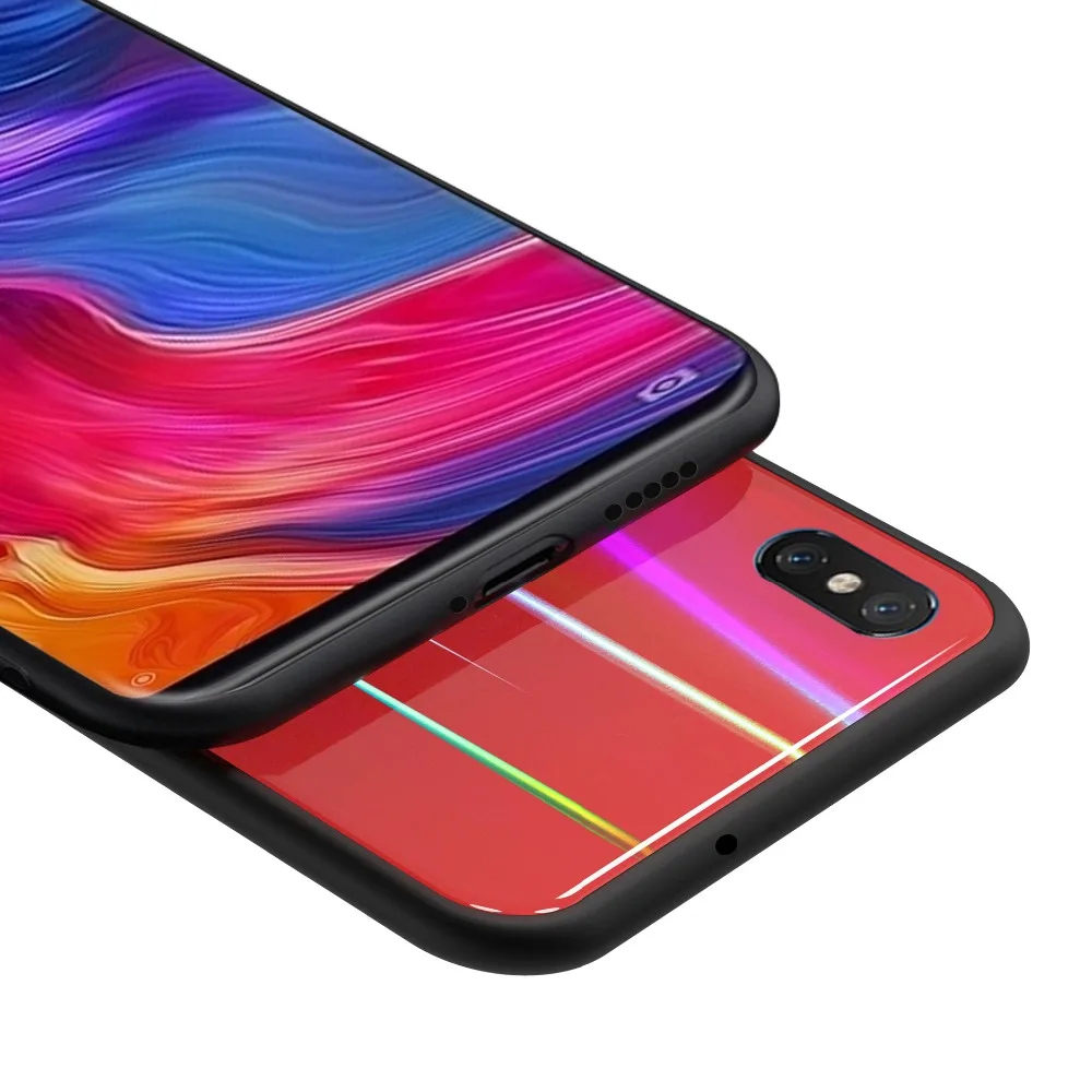 Чехол из закаленного стекла для Xiaomi Mi 9 Mi9 градиентный цвет лазерная стеклянная
