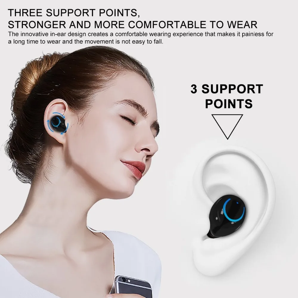 HBQ Q18 TWS мини беспроводные наушники Bluetooth стерео гарнитура вкладыши спортивные для