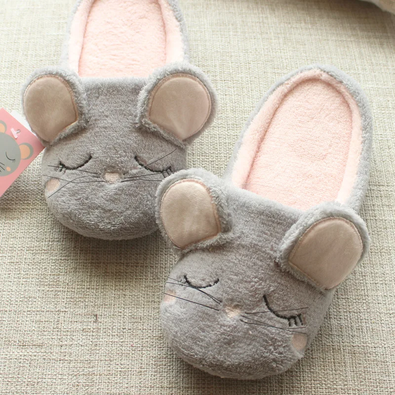 VANLED Мультфильм Прекрасный Серый Мышь Косплей Женщины Домашние Тапочки Весна/Autunm