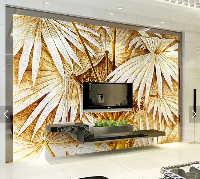 Пользовательские обои рисунок банановых листьев 3D пейзаж для гостиной спальни