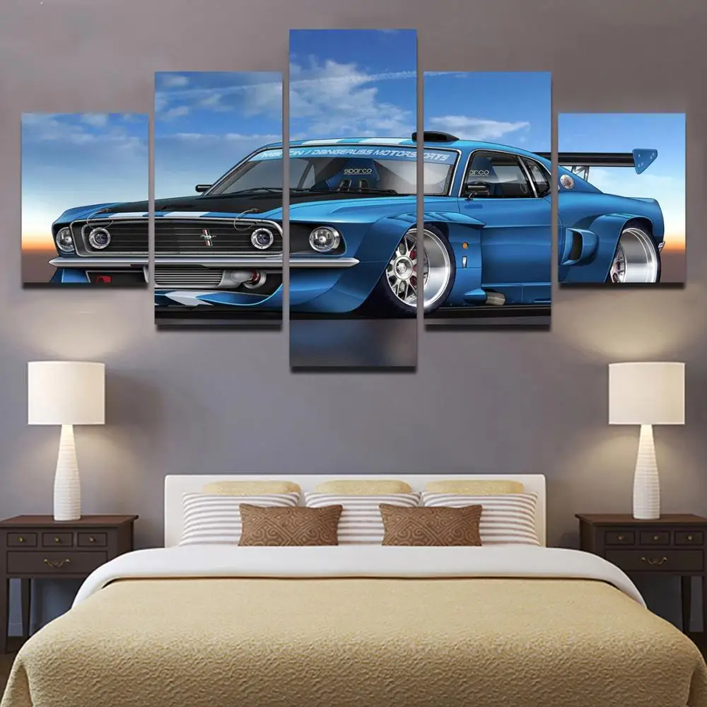 

Drop shipping 5 Panel Wall Art Pictures Canvas Painting abstract canvas poster painting decoration for living room LW263