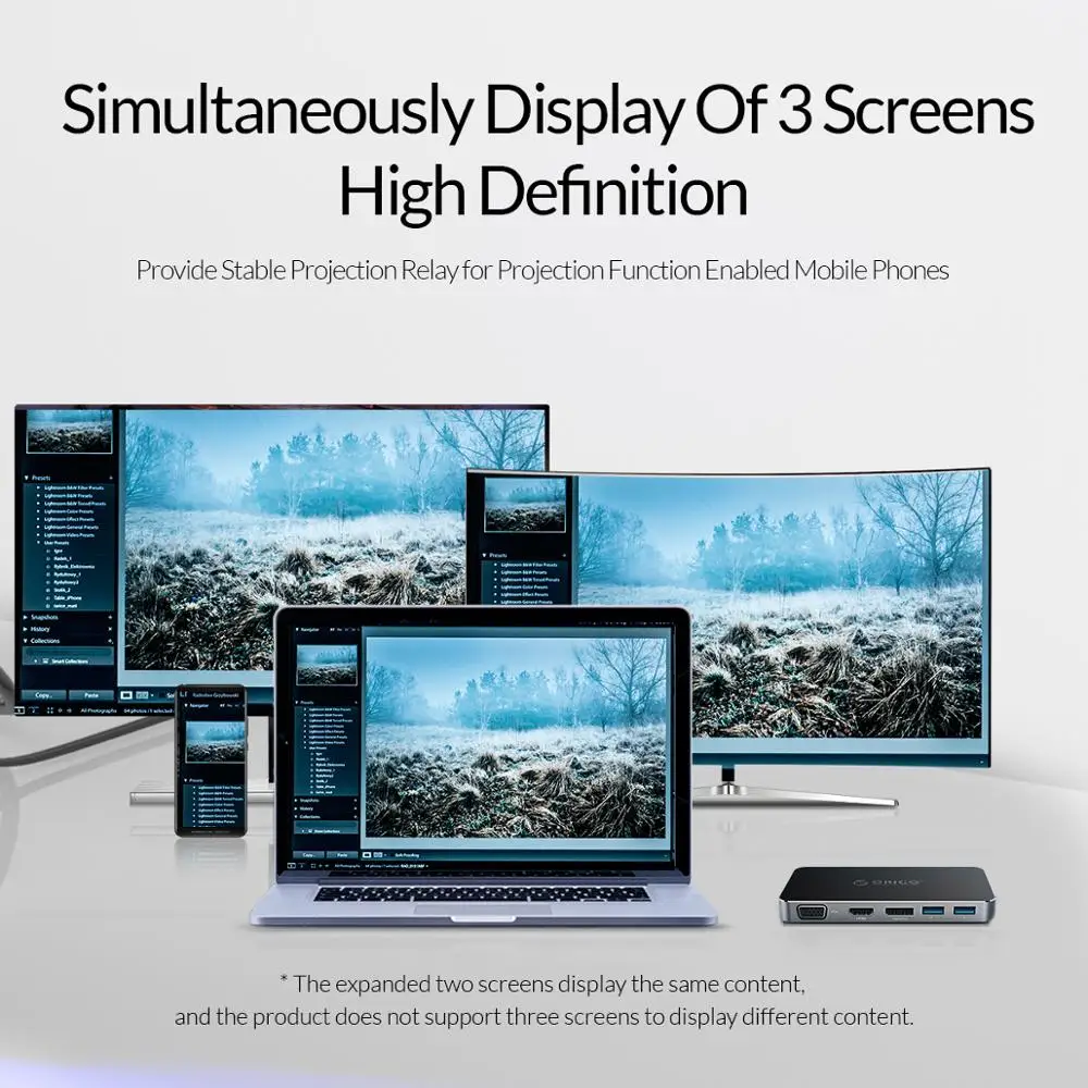Orico все в одном USB C док станция для ноутбука к DP HDMI VGA 4 K с 3 0 typeC PD SAMSUNG разветвитель