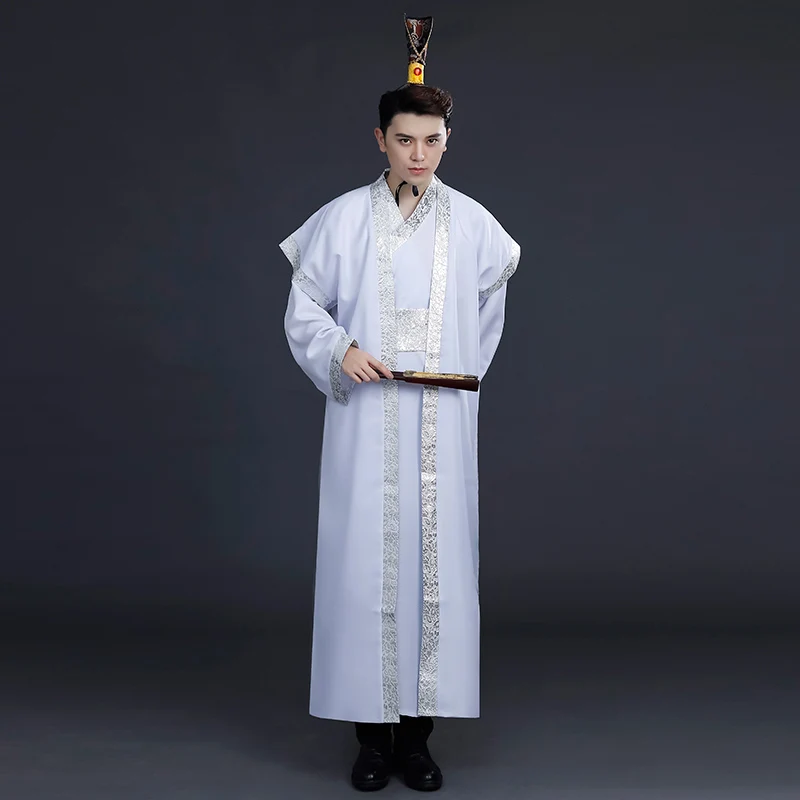 White Красный Hanfu для Мужчин Косплей Костюм древняя Студенческая одежда Улучшенный традиционный костюм ханфу белый Hanfu сценический костюм, одежда BL1815 - Цвет: White