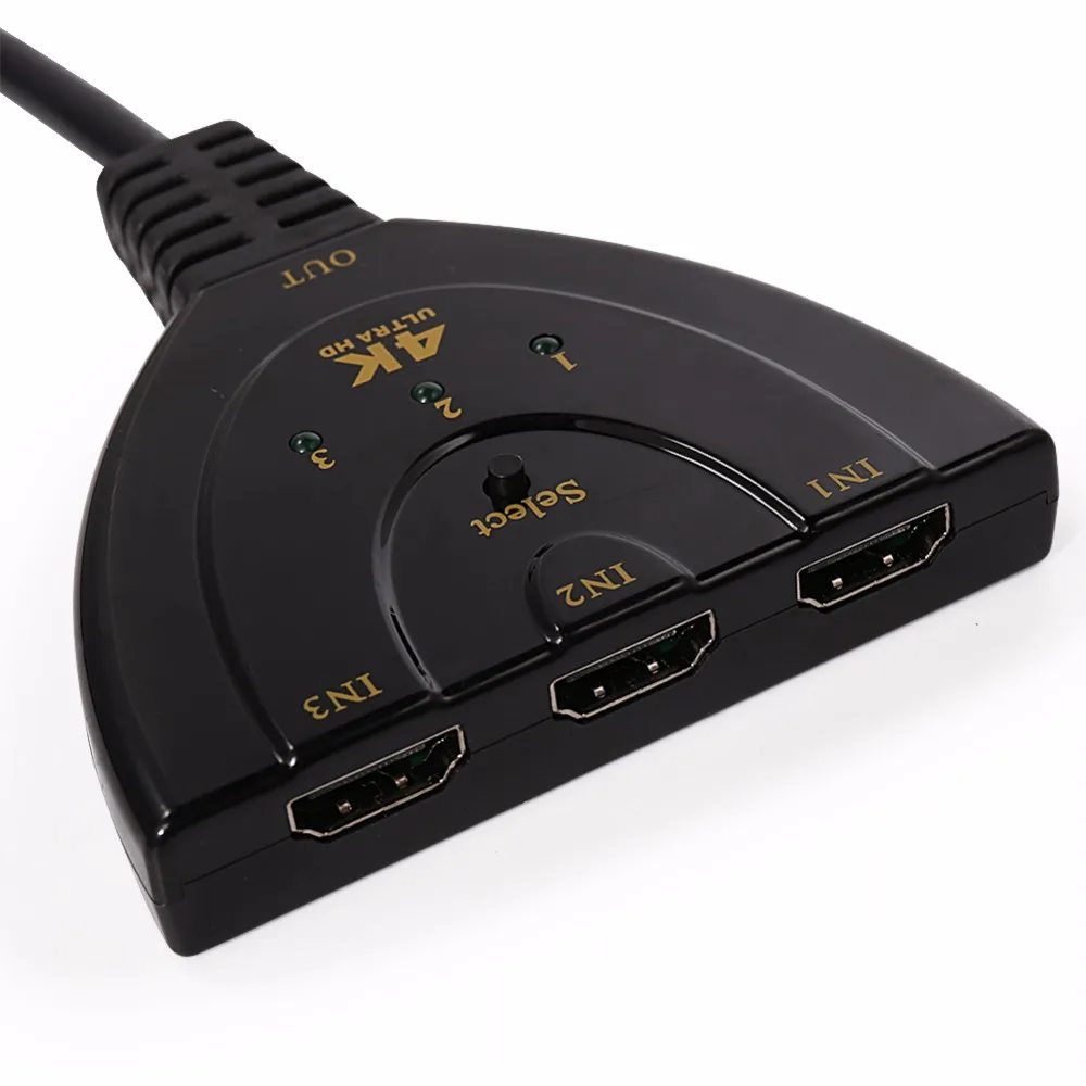 SSRIVER 4K*2K 3D Mini 3 Port HDMI Switch 1.4b 4K Switcher Splitter 1080P in 1 out Hub for DVD HDTV Xbox PS3 PS4 | Электроника
