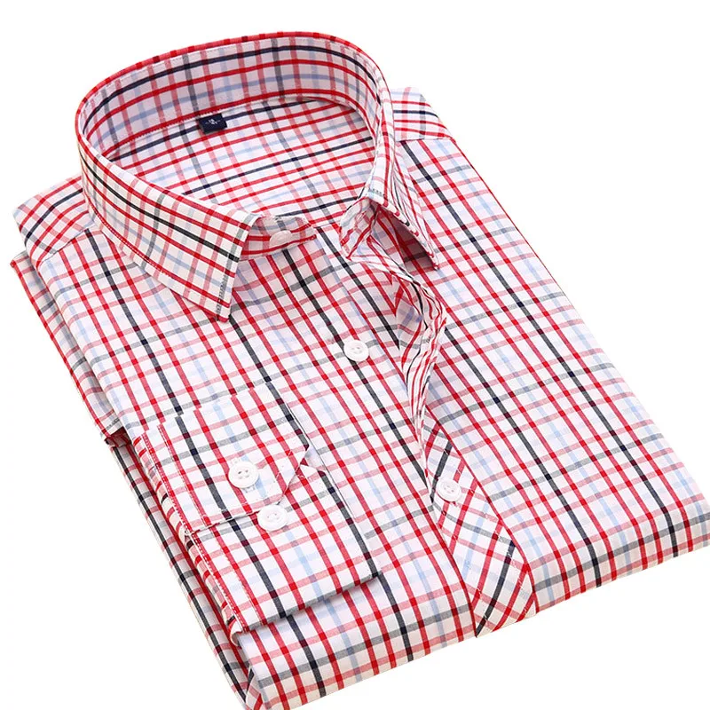 2018 новое поступление с длинным рукавом 100% хлопок легкий уход slim fit плед Бизнес для