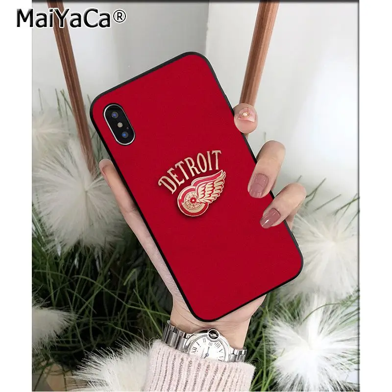 MaiYaCa Detroit Red Wings TPU мягкие Аксессуары для телефонов Чехол для iPhone 6S 6plus 7 7plus 8 8Plus X Xs MAX 5 5S XR