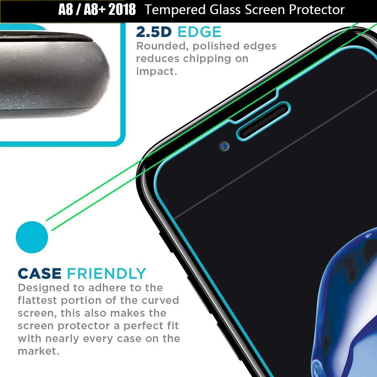 Защитный экран для Samsung Galaxy A8 + A8Plus 2018 A530F A730F пленка из закаленного стекла Plus A530 A730