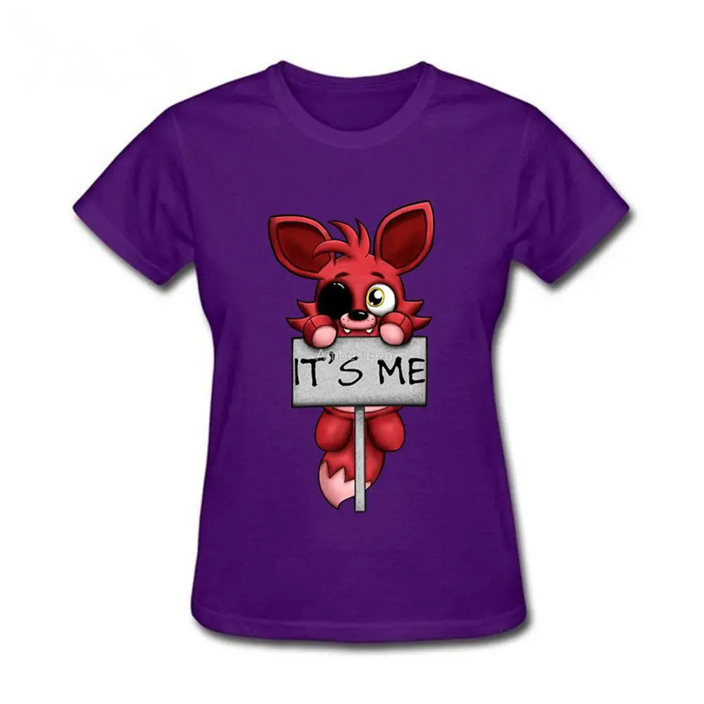 Женская плюшевая футболка FNAF Foxy уличная в стиле хип-хоп с короткими рукавами лето