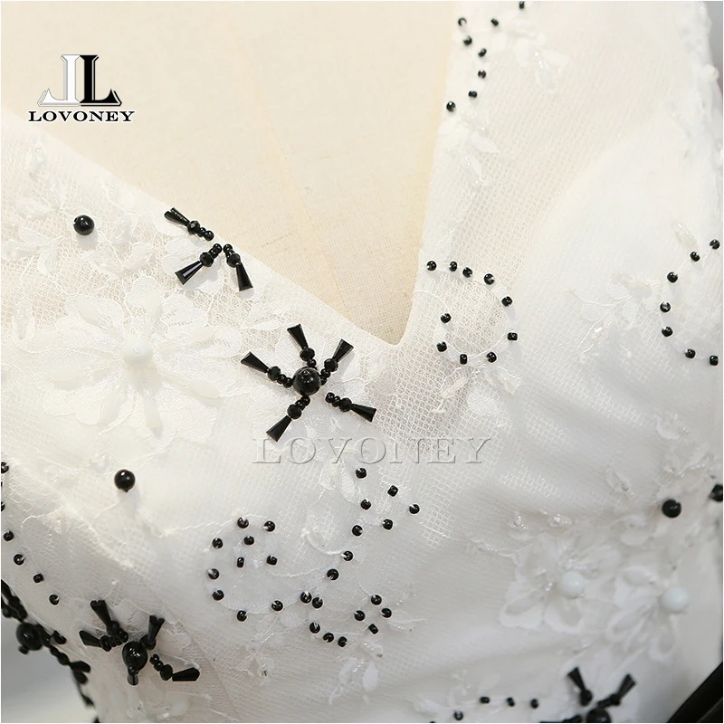 Lovoney m225 vestido де феста line v образным вырезом с коротким пром dress 2017 кружева
