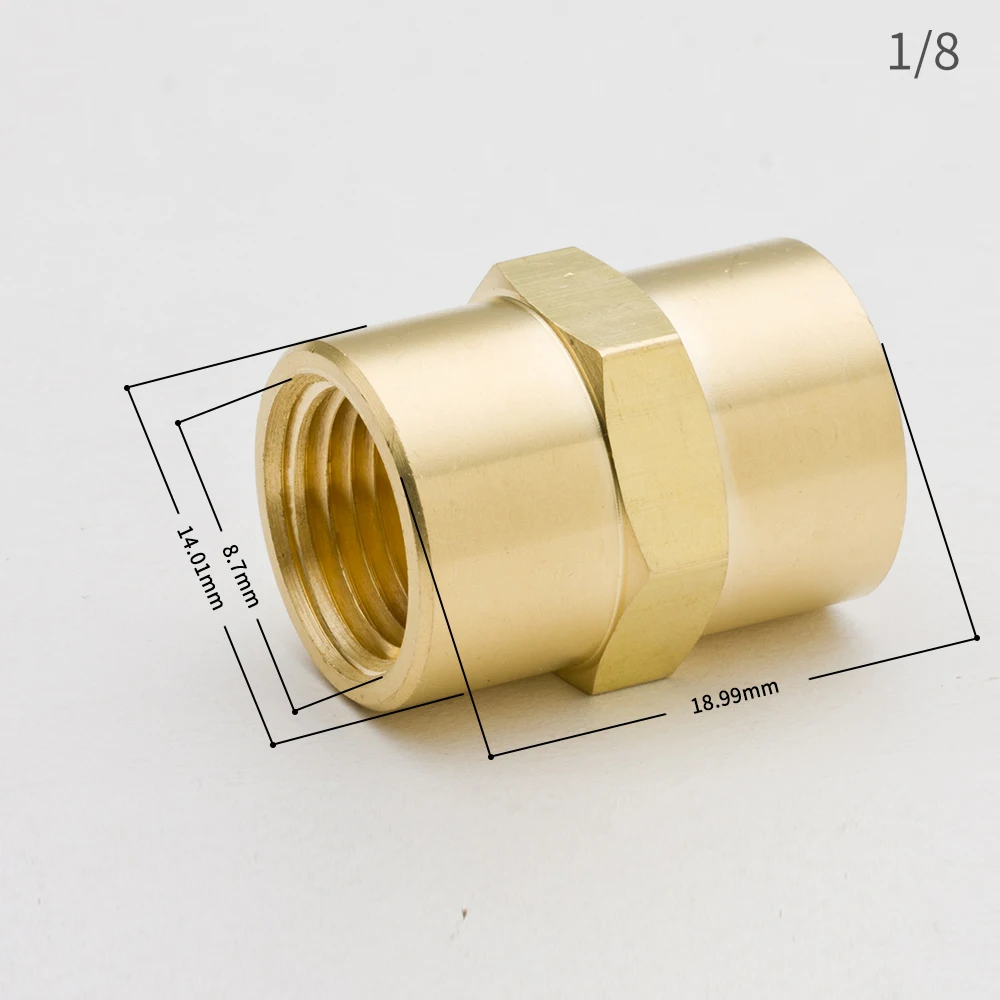 Pack of 2 Legines Brass Pipe Fitting Hex Coupling Coupler 1/8&quot 1/4&quot 3/8&quot 1/2&quot NPT Female Thread Plumb Water Gas Quick Connector |