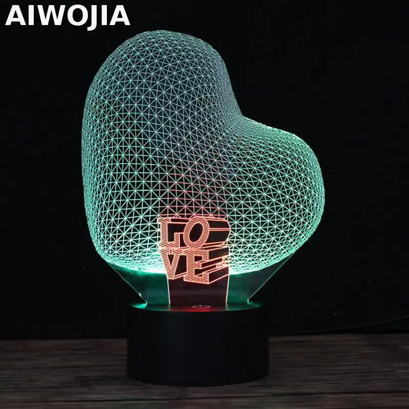 Акриловая цветная RGB 3d лампа с USB зарядкой светодиодный ночсветильник светящимся