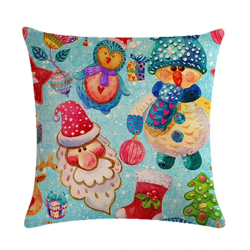 

Colorful Cartoon Cushion Cover Children Gift Throw Pillow Cover Cotton Linen Pillowcase For Sofa Bedroom