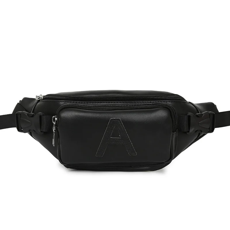 black Waist pack Новая поясная Сумка женская кожаная поясная сумка модная черная поясная сумка-банан вместительная сумка через плечо с буквами - Цвет: black Waist pack