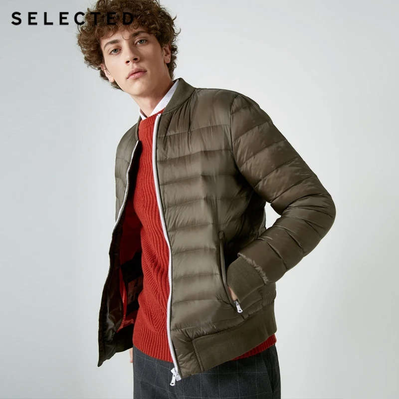 Отборная мужская зимняя куртка-пуховик с Бейсбольным воротником короткая куртка