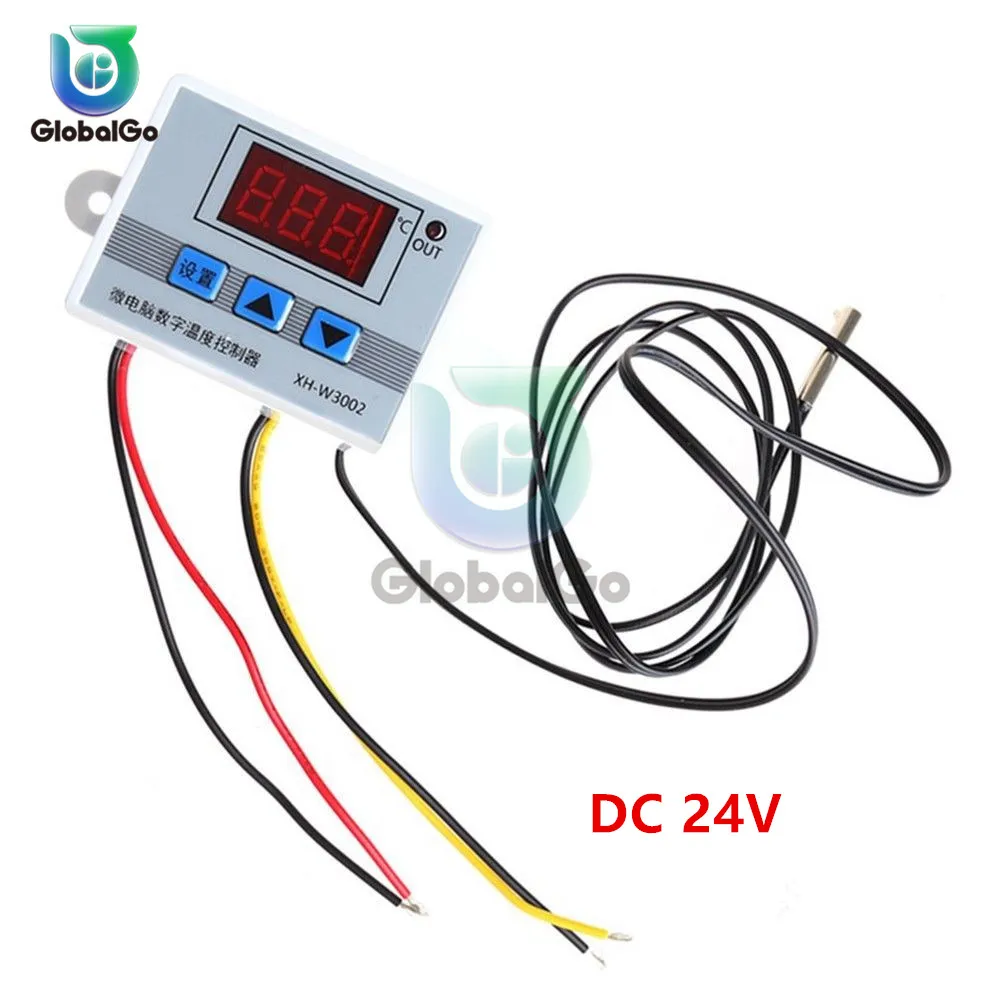DC 24V XH-W3002 W3002 AC 110 V-220 V DC 24 V DC 12 V Led Цифровой терморегулятор Термостат Температура Управление; Управление счетчик-переключатель - Цвет: DC 24V