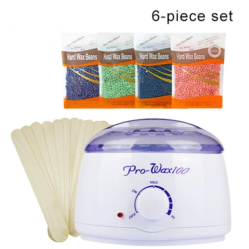 6piece one set Инструмент для удаления волос на теле, восковая машина для удаления волос для женщин, эпилятор для тела, бикини, лица, ног, парафин, нагреватель, горшок для депиляции - Цвет: 6piece one set