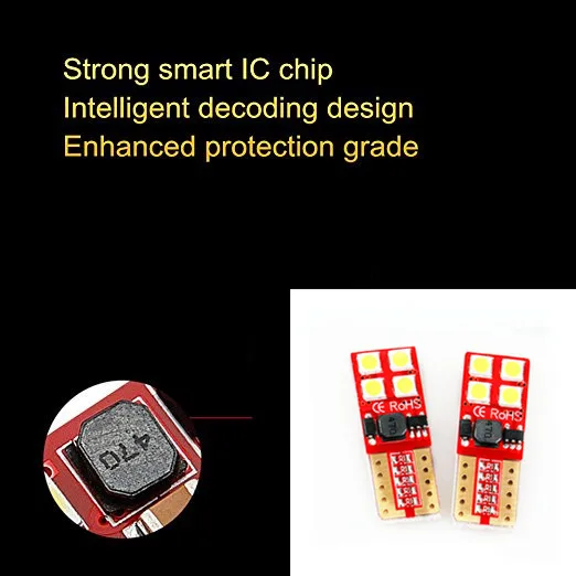 2x T10 led W5W Canbus IC драйвер 12В 24В Светодиодная лампа светильник лампы 3030 SMD авто